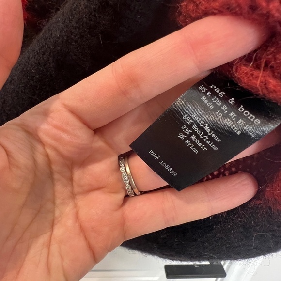 Rag & Bone Striped Sweater  Wool Mohair Black Cream Red SZ XS - Picture 5 of 5